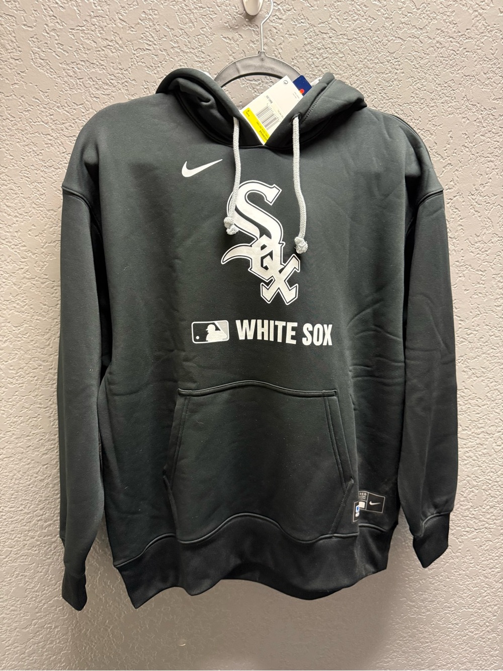 Nike Black White Sox Crewneck Hoodie with White Logo